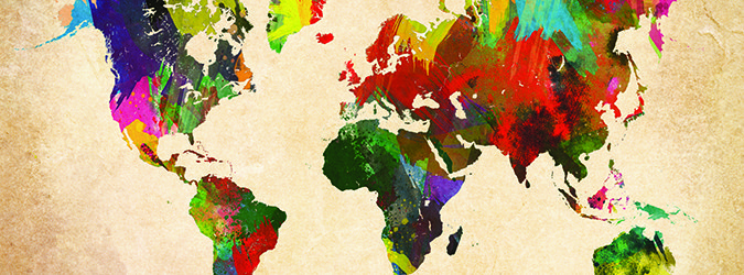 Colored World Map XXXL