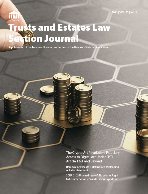 Trusts and Estates Journal 2022 vol 55 no 2 – Cover