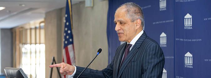 Chief Judge Rowan Wilson delivers remarks at 2024 New York State Bar Association Law Day Ceremony at the Bar Center in Albany, N.Y. on May 1, 2024.