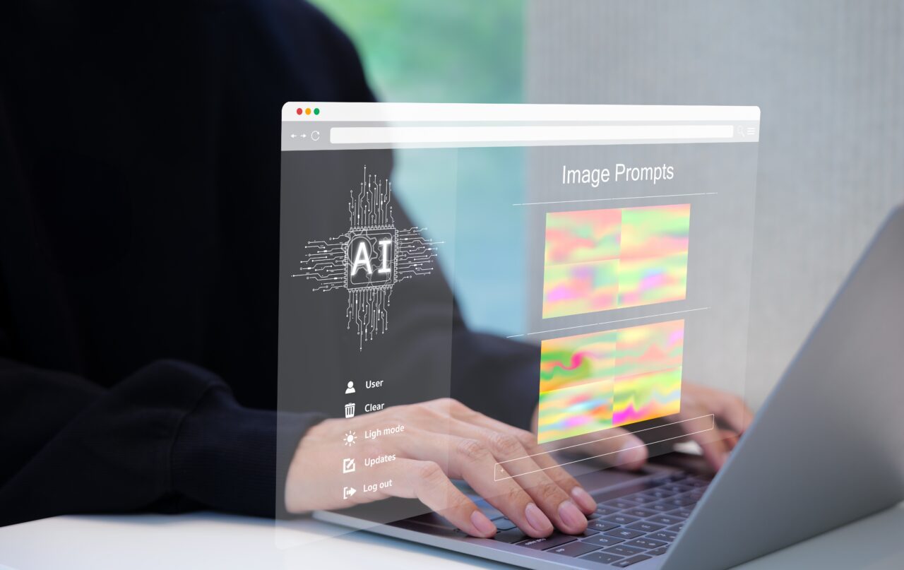 Ai,Prompt,Image,Generator,Technology.,Use,Ai,Software,On,Laptop