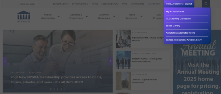 NYSBA Home Quick Menu