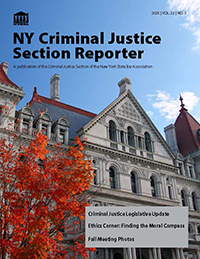 COVER NY Criminal Justice Section Reporter 2025 VOL 23 NO 3