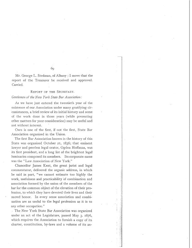 Report of the Secretary: Annual Meeting (1897)