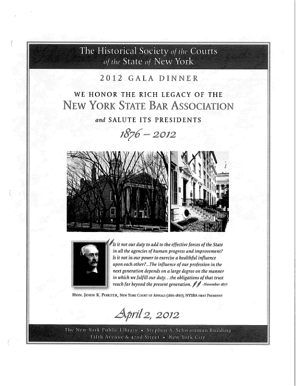 The Historical Society of the Courts of the State of New York-Gala Dinner (2012)