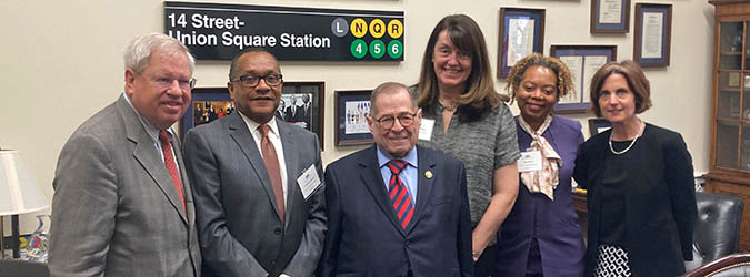 (Left to Right): NYSBA President-Elect Taa Grays, President Kathleen Sweet, Past President Stephen Younger, Past President T. Andrew Brown and Federal Policy Consultant Hilary Jochmans.