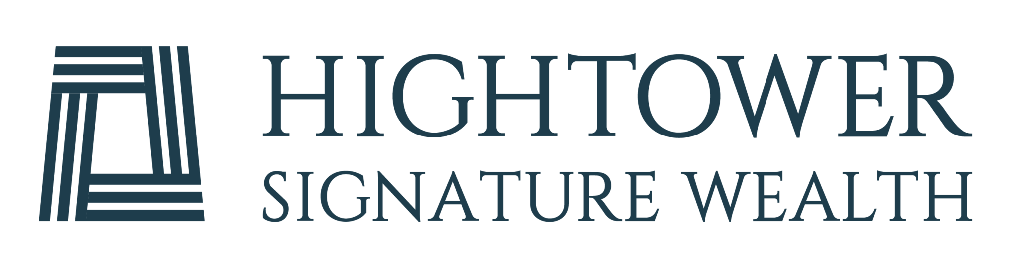 Logo with geometric lines forming a square on the left. To the right, the text reads HIGHTOWER SIGNATURE WEALTH in uppercase, serif font.