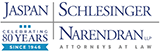Logo for Jaspan Schlesinger Narendran LLP, Attorneys at Law, celebrating 80 years since 1946.