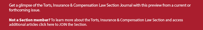 Text inviting users to preview the Torts, Insurance & Compensation Law Section Journal and providing a link for non-members to join the section.